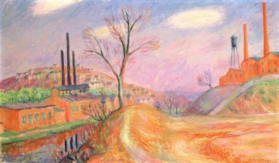Fábricas en un paisaje de William James Glackens